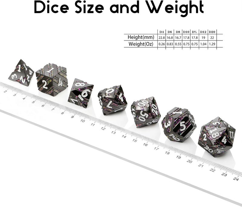 DNDND Stripe Metal DND Dice, Metallic Stripes Dice with Gift Metal Box for Dungeons and Dragons D&D (Purple Stripes) - Image 5